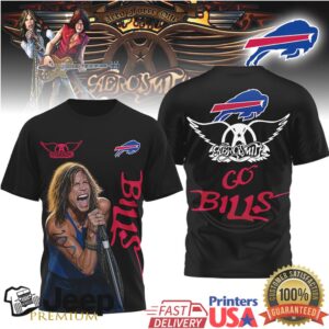 Aerosmith Steven Tyler X Buffalo Bills Go Bills T Shirt
