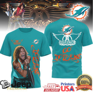 Aerosmith Steven Tyler X Miami Dolphins Go Dolphins T Shirt Aerosmith Steven Tyler X Miami Dolphins Go Dolphins T Shirt