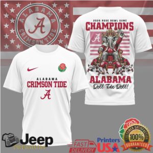 Alabama Crimson Tide Official NCAA 2026 Rose Bowl Game Champions Shirt Alabama Crimson Tide Official NCAA 2026 Rose Bowl Game Champions Shirt