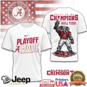 Alabama Crimson Tide Official NCAA Built to Be Champions 3D T Shirt Alabama Crimson Tide Official NCAA Built to Be Champions 3D T Shirt