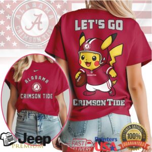Alabama Crimson Tide Official NCAA Pokemon Fan 3D Shirt Alabama Crimson Tide Official NCAA Pokemon Fan 3D Shirt
