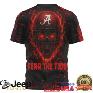 Alabama Crimson Tide Official NCAA Skeleton Halloween 3D Shirt