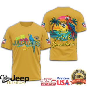 Jacksonville Jaguars Official NFL Its 5 Oclock Somewhere 3D Shirt