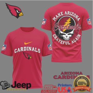 Arizona Cardinals Make Arizona Grateful Again Bolt Skull T Shirt