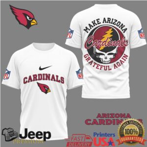 Arizona Cardinals Make Arizona Grateful Again Bolt Skull T Shirt