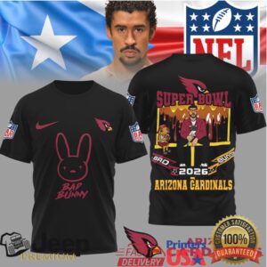 Arizona Cardinals Official NFL Bad Bunny Super Bowl 3D Shirt Arizona Cardinals Official NFL Bad Bunny Super Bowl 3D Shirt