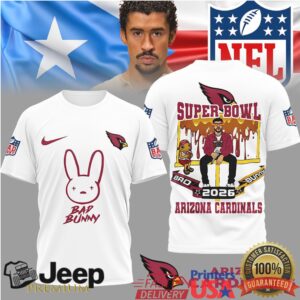 Arizona Cardinals Official NFL Bad Bunny Super Bowl 3D Shirt
