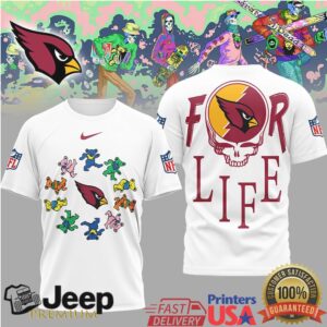 Arizona Cardinals Official NFL Grateful Dead For Life 3D Shirt