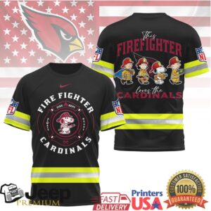 Arizona Cardinals Official NFL Snoopy Firefighter 3D Shirt