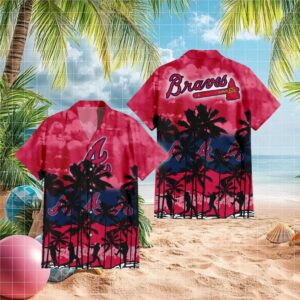 Atlanta Braves MLB Hawaiian Shirt Pink Sunset Tropical Floral Print
