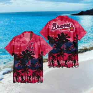 Atlanta Braves MLB Hawaiian Shirt Pink Sunset Tropical Floral Print