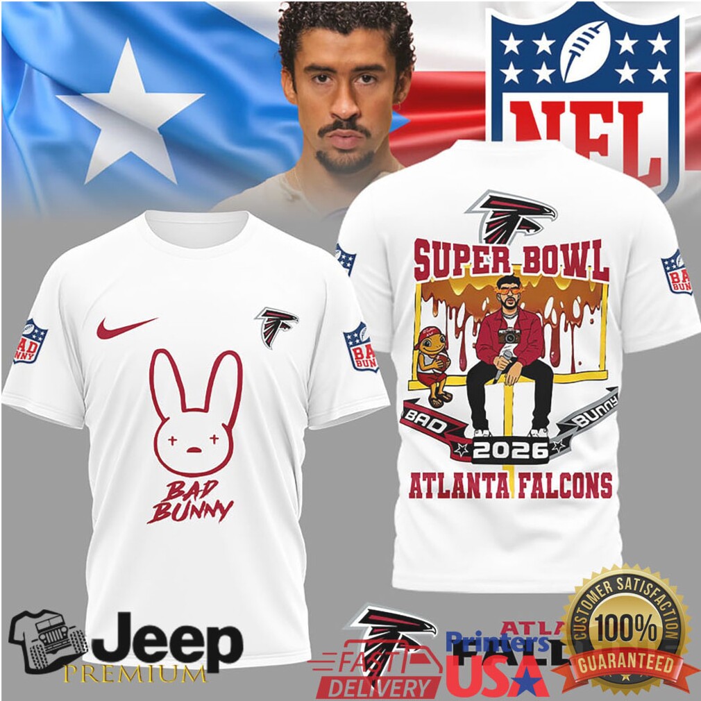 Atlanta Falcons Official NFL Bad Bunny Super Bowl 3D Shirt Atlanta Falcons Official NFL Bad Bunny Super Bowl 3D Shirt