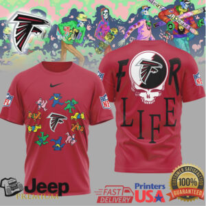 Atlanta Falcons Official NFL Grateful Dead For Life 3D Shirt