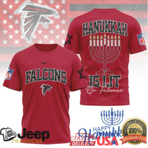 Atlanta Falcons Official NFL Happy Hanukkah 3D Shirt