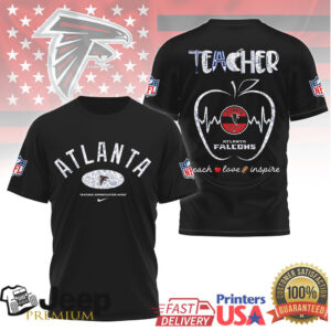 Atlanta Falcons Teacher Appreciation Teach Love Inspire Tshirt Atlanta Falcons Teacher Appreciation Teach Love Inspire Tshirt
