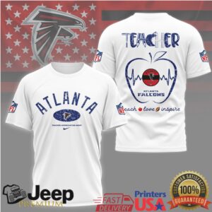 Atlanta Falcons Teacher Appreciation Teach Love Inspire Tshirt