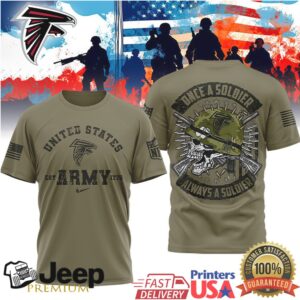 Atlanta FalconsOfficial NFL Once A Soldier Always A Soldier 3D Shirt