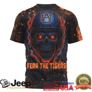 Auburn Tigers Official NCAA Skeleton Halloween 3D Shirt