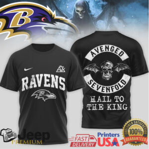 Avenged Sevenfold x Baltimore Ravens Hail To The King T Shirt Avenged Sevenfold x Baltimore Ravens Hail To The King T Shirt