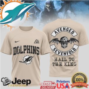 Avenged Sevenfold x Miami Dolphins Hail To The King T Shirt