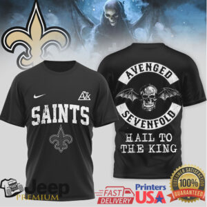 Avenged Sevenfold x New Orleans Saints Hail To The King T Shirt Avenged Sevenfold x New Orleans Saints Hail To The King T Shirt