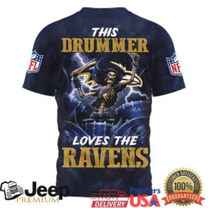 Baltimore Ravens Official NFL Drummer 3D Shirt Baltimore Ravens Official NFL Drummer 3D Shirt