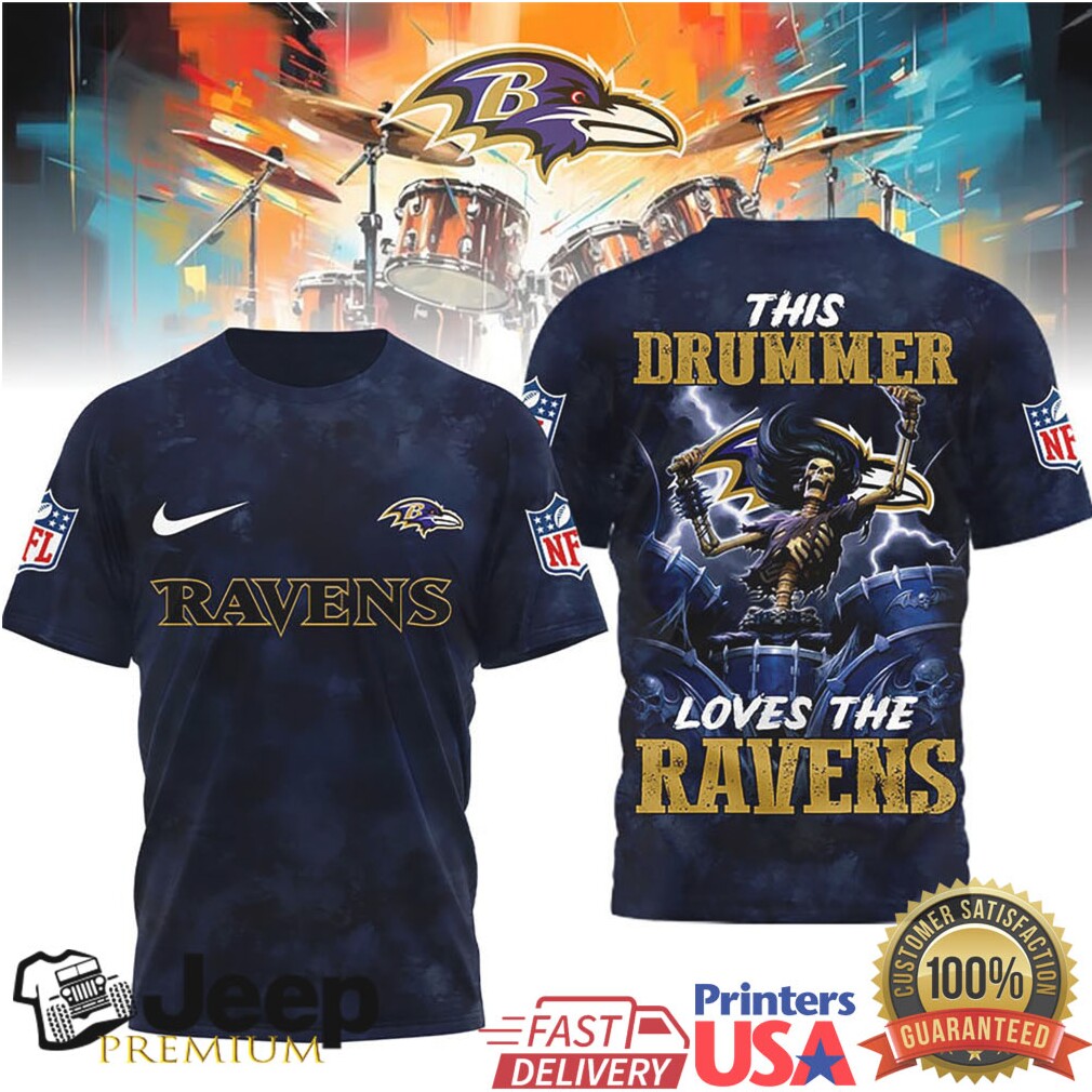 Baltimore Ravens Official NFL Drummer 3D Shirt Baltimore Ravens Official NFL Drummer 3D Shirt