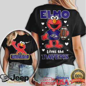 Baltimore Ravens Official NFL Elmo Fan 3D Shirt Baltimore Ravens Official NFL Elmo Fan 3D Shirt