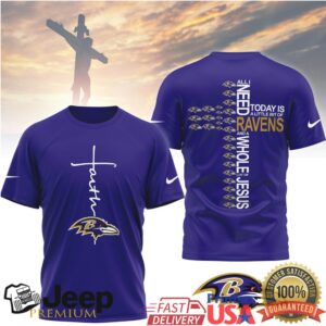 Baltimore Ravens Official NFL Faith Over Fear 3D Shirt