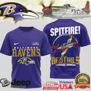 Baltimore Ravens Official NFL Tuskegee Airmen 3D Shirt Baltimore Ravens Official NFL Tuskegee Airmen 3D Shirt