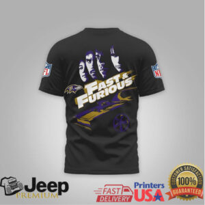 Baltimore Ravens Official NFL x Fast And Furious 3D Shirt Baltimore Ravens Official NFL x Fast And Furious 3D Shirt