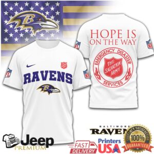 Baltimore Ravens Salvation Army “Hope Is On The Way” T Shirt
