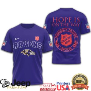 Baltimore Ravens Salvation Army “Hope Is On The Way” T Shirt