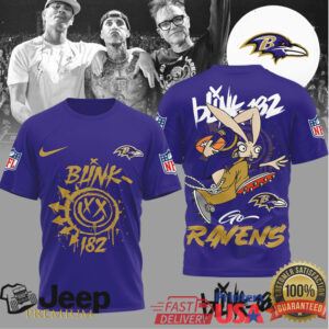 Baltimore RavensOfficial NFL Blink 182 3D Shirt Baltimore RavensOfficial NFL Blink 182 3D Shirt