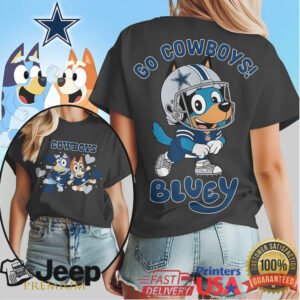 Bluey Style Dallas Cowboys Football Fan T Shirt Go Cowboys Dog Design Bluey Style Dallas Cowboys Football Fan T Shirt Go Cowboys Dog Design