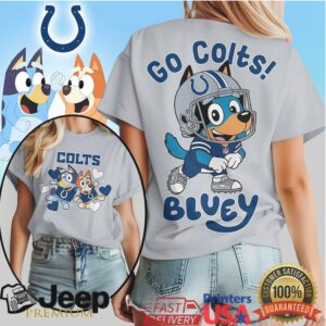 Bluey Style Indianapolis Colts Football Fan T Shirt Go Colts Dog Design