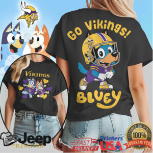 Bluey Style Minnesota Vikings Football Fan T Shirt Go Vikings Dog Design Bluey Style Minnesota Vikings Football Fan T Shirt Go Vikings Dog Design
