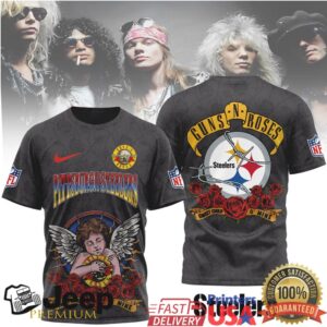 Pittsburgh Steelers Official NFL Guns N' Roses 3D Shirt