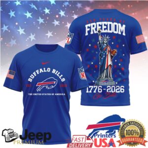 Buffalo Bills 250 Years of Freedom 1776 2026 USA Celebration T Shirt