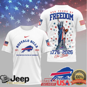 Buffalo Bills 250 Years of Freedom 1776 2026 USA Celebration T Shirt