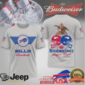 Buffalo Bills Budweiser Football T Shirt King of Beers Sports Tee Buffalo Bills Budweiser Football T Shirt King of Beers Sports Tee