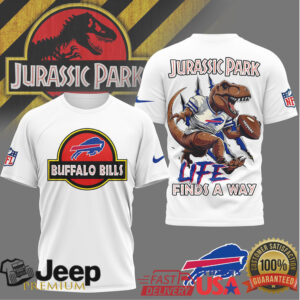 Buffalo Bills Jurassic Park Life Finds A Way Football T Shirt