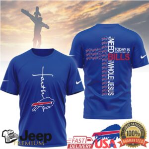Buffalo Bills Official NFL Faith Over Fear 3D Shirt