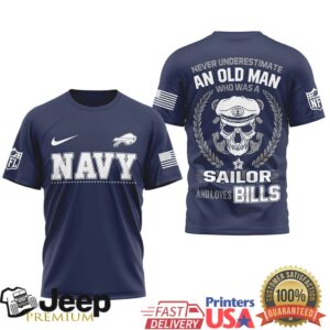 Buffalo Bills Official NFL Navy Veteran 3D Shirt Buffalo Bills Official NFL Navy Veteran 3D Shirt