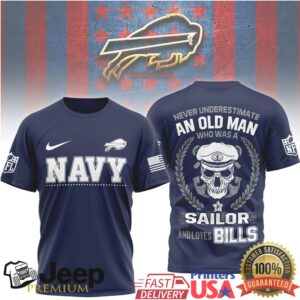 Buffalo Bills Official NFL Navy Veteran 3D Shirt