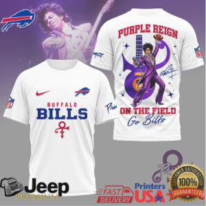 Buffalo Bills Purple Reign Prince Legend Graphic T Shirt NFL Music Crossover Buffalo Bills Purple Reign Prince Legend Graphic T Shirt NFL Music Crossover