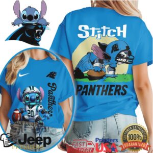 Carolina Panthers NFL Stitch Charging 3D Shirt