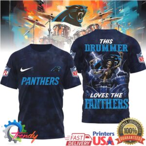 Carolina Panthers Official NFL Drummer 3D Shirt