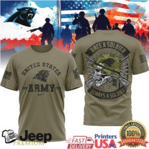 Carolina PanthersOfficial NFL Once A Soldier Always A Soldier 3D Shirt