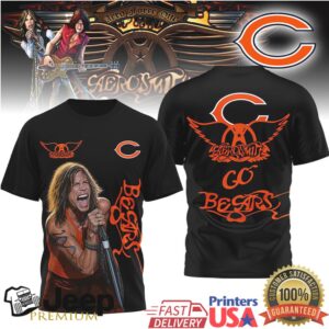 Chicago Bears Aerosmith Steven Tyler Tshirt